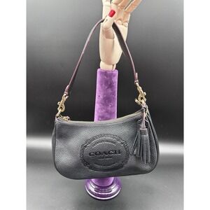 Coach Teri Shoulder Bag with Debossed Coach Heritage Patch + Tassel